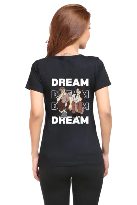 "Dream" Back Printed T-Shirt | Women's Printed T-Shirt | Premium Cotton, Artistic Designs, Relaxed Fit, Perfect for Everyday and Gifts