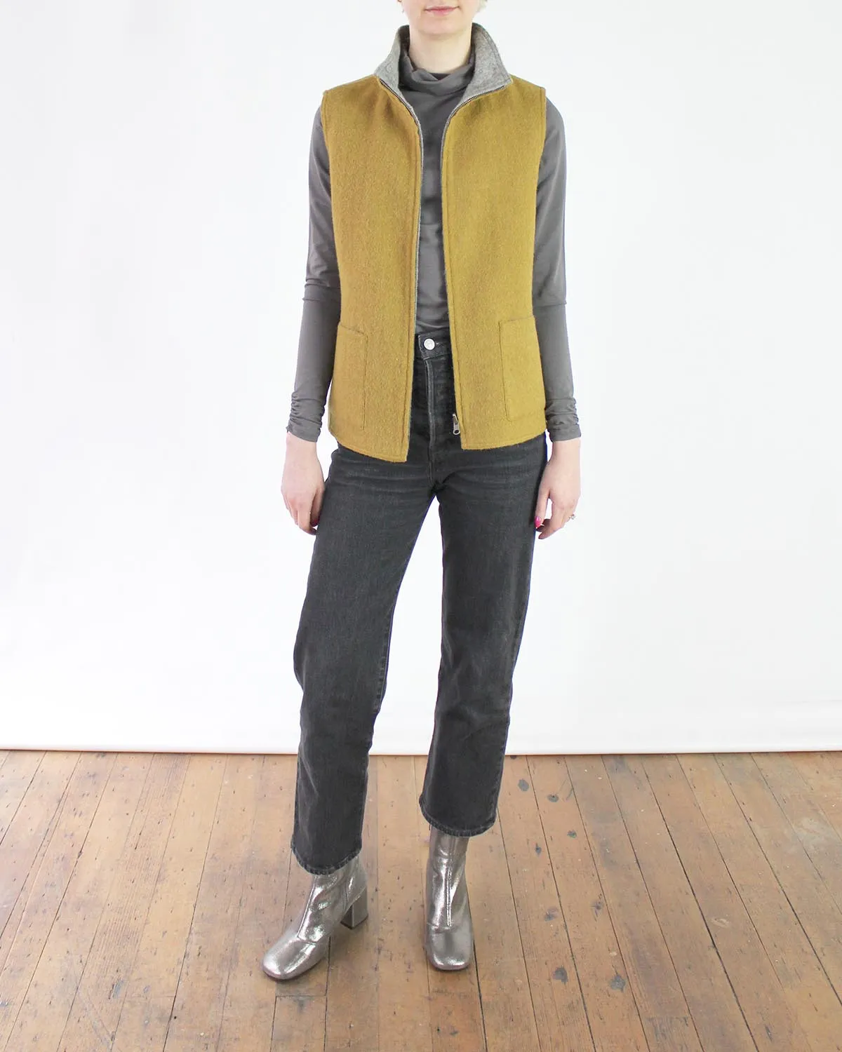 Reversible Alpaca Zip Vest With Pockets