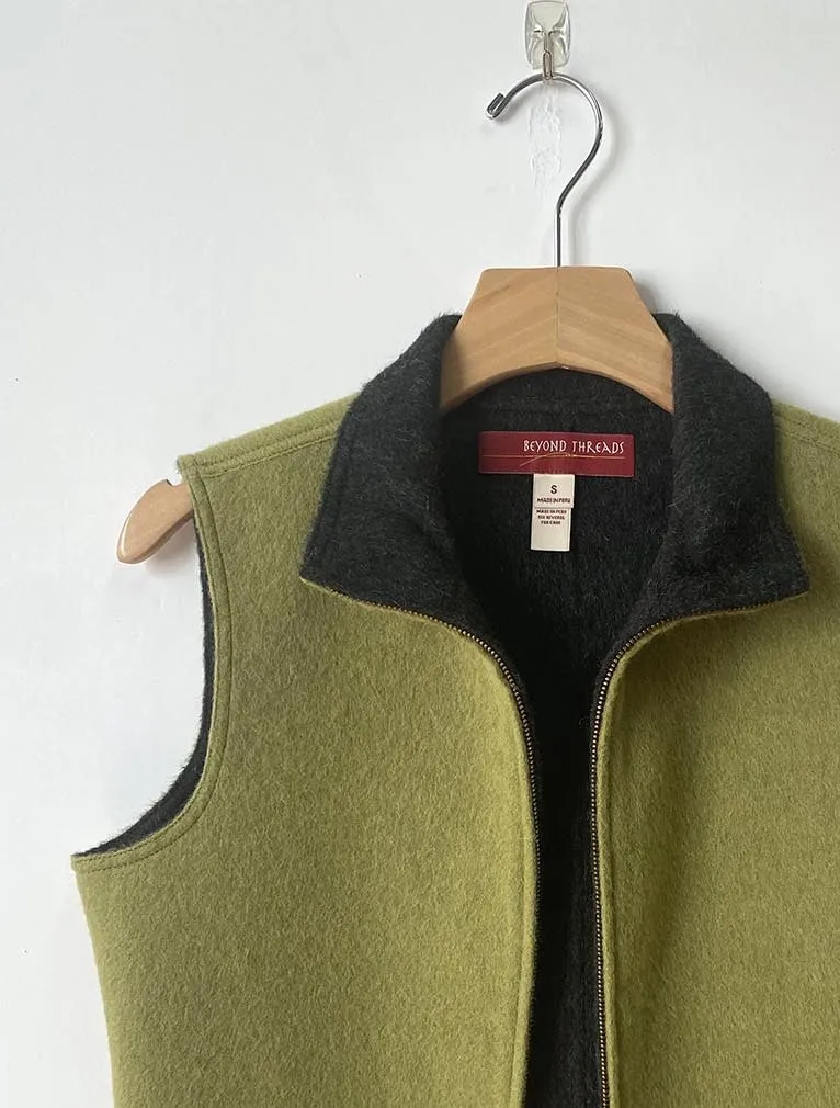 Reversible Alpaca Zip Vest With Pockets