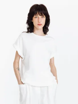 Round Neck White Casual T-shirt