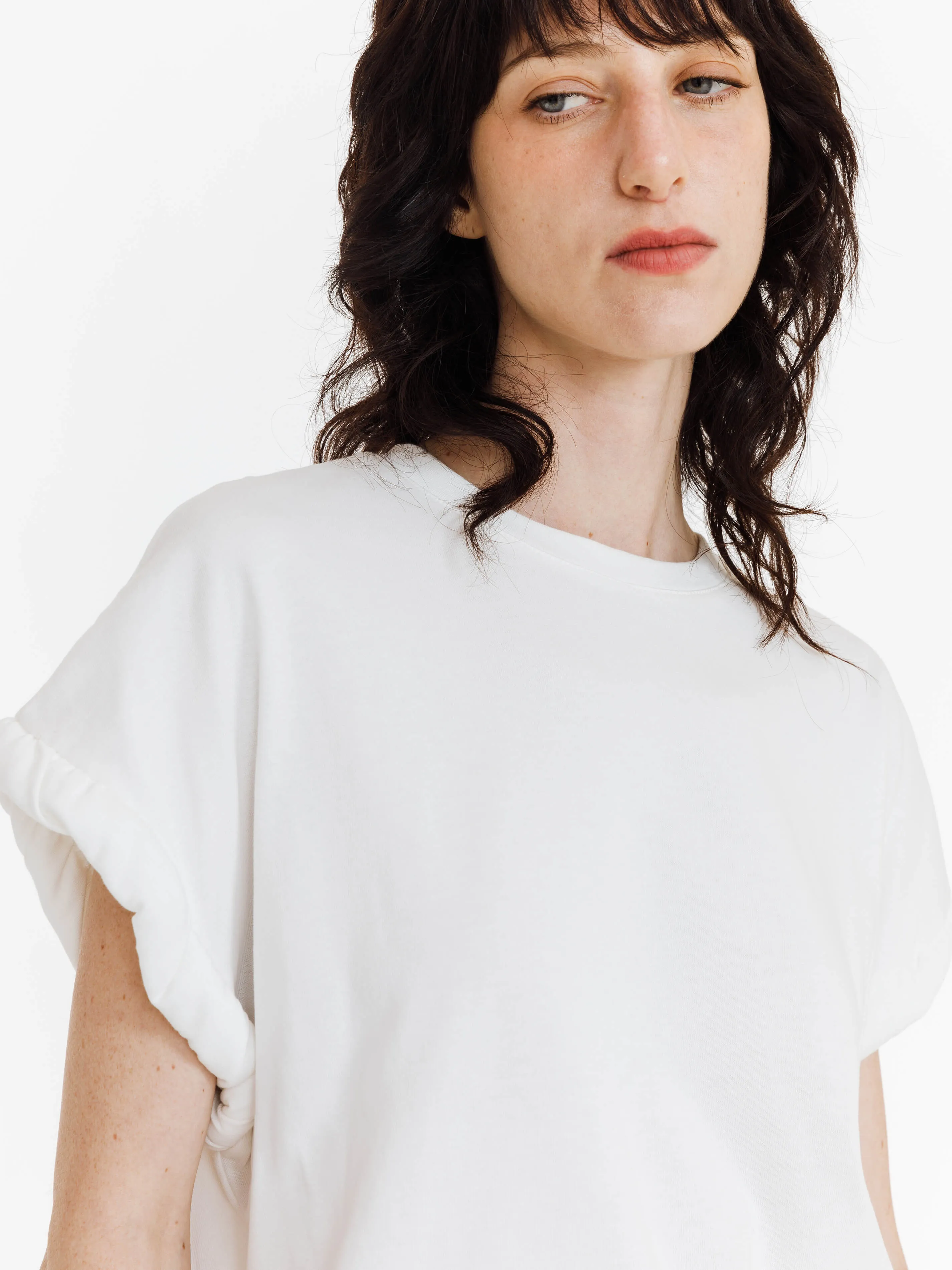 Round Neck White Casual T-shirt