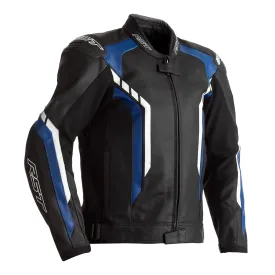 RST Axis CE Leather Jacket - Black / Blue / White