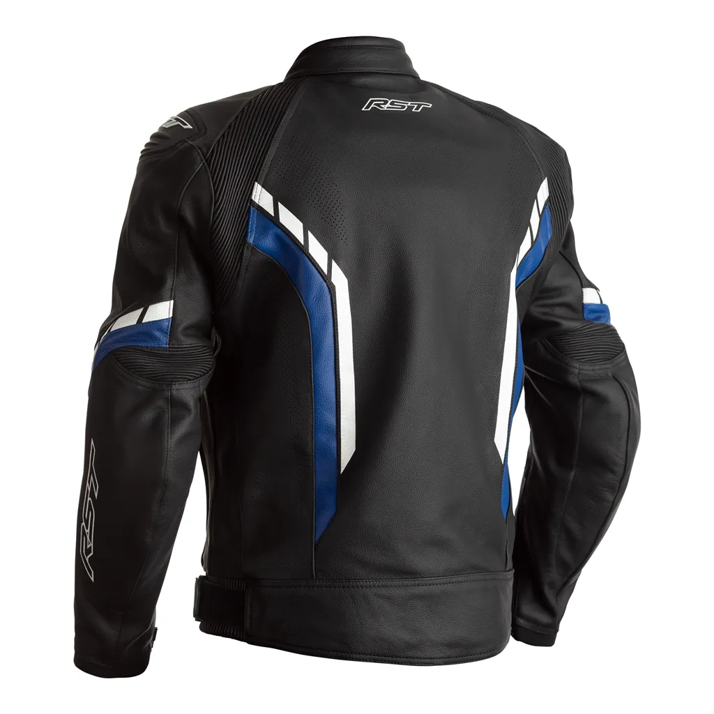 RST Axis CE Leather Jacket - Black / Blue / White