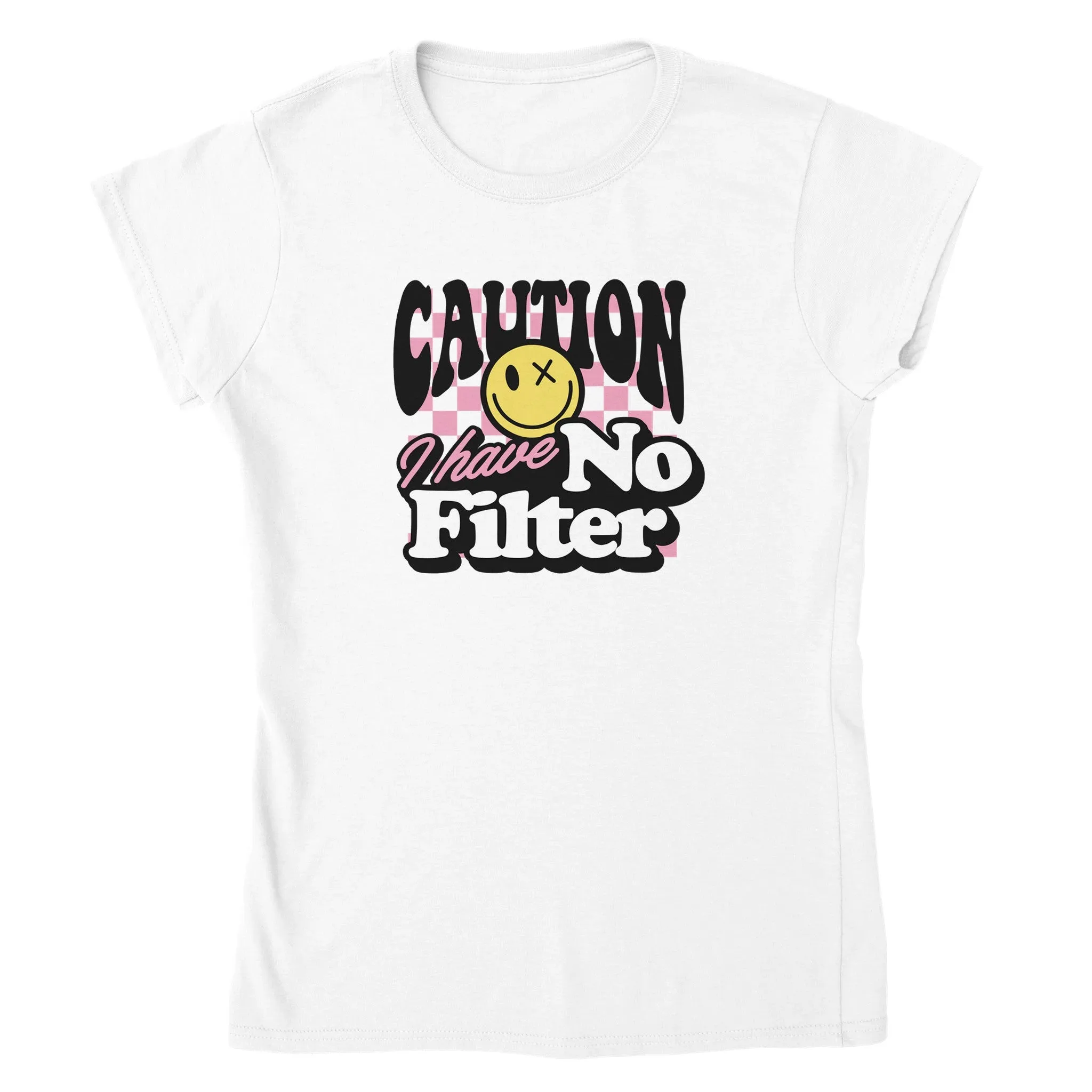 Sarkasme Kvinde T-shirts   Caution I Have No Filter - Classic Kvinde Crewneck T-shirt