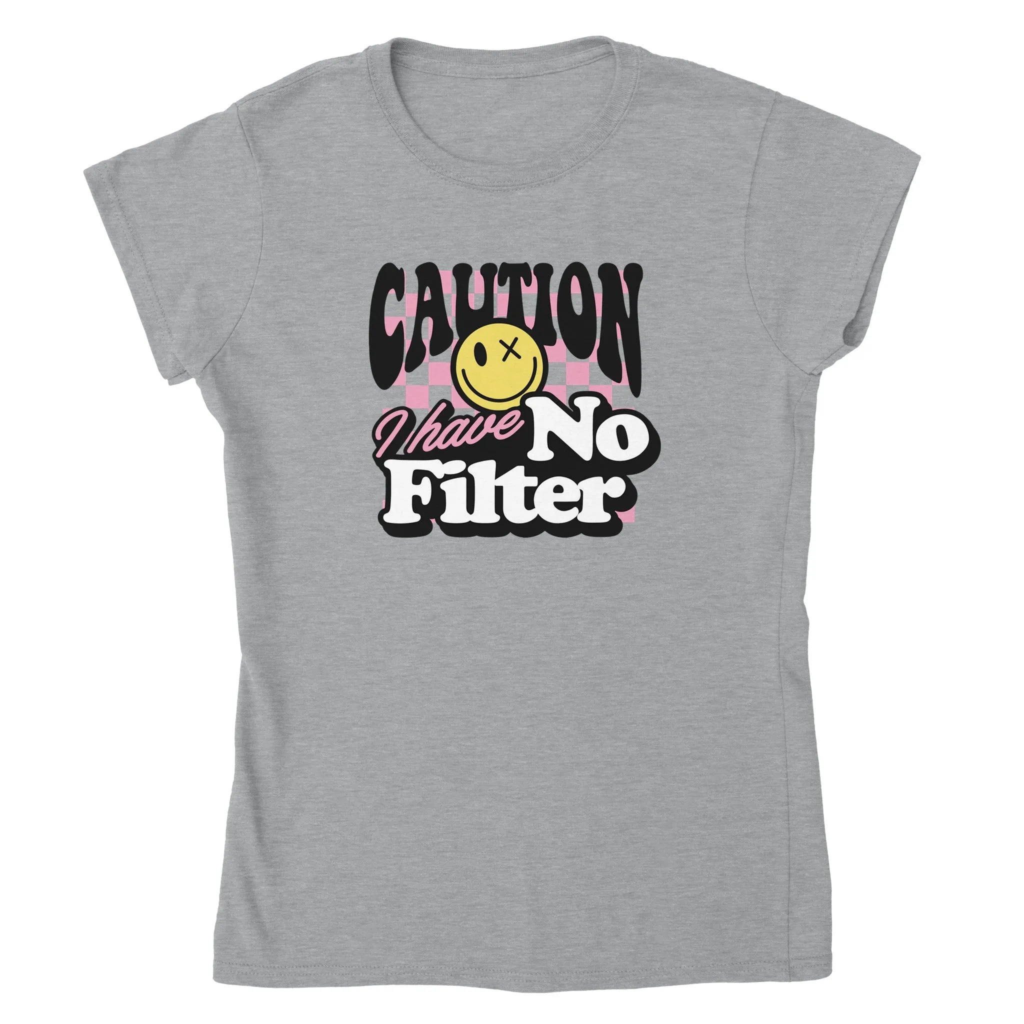 Sarkasme Kvinde T-shirts   Caution I Have No Filter - Classic Kvinde Crewneck T-shirt