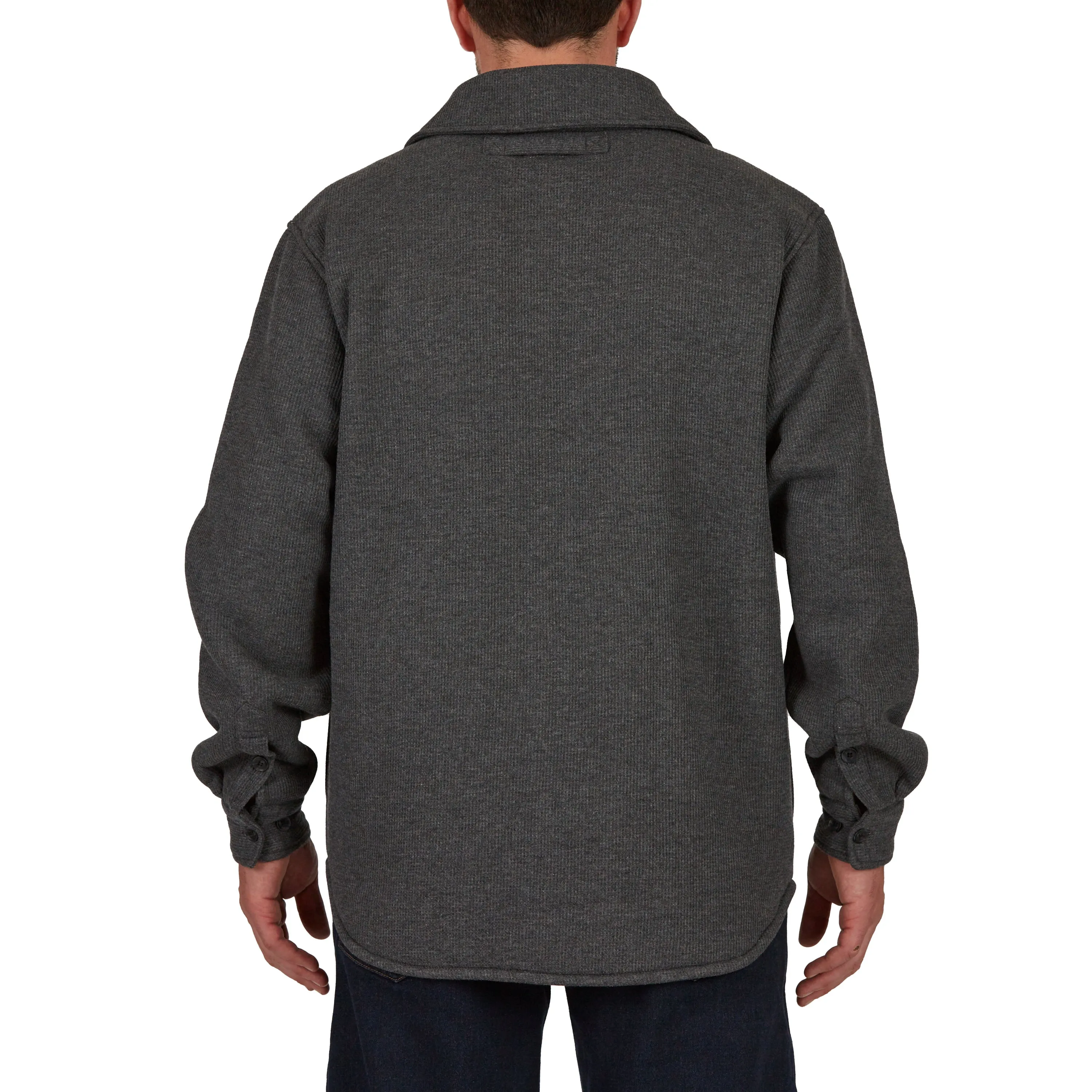 SHERPA-LINED HEATHERED THERMAL SHIRT-JACKET