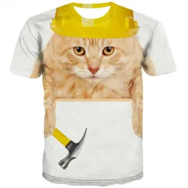 shirt kitten t shirt 3D cat pet Casual men art costume