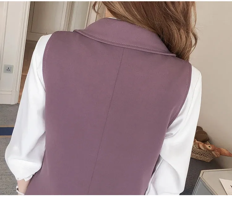 Sleeveless Long Slim Vest Coat