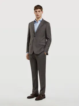 Slim Fit Business Windowpane Suit