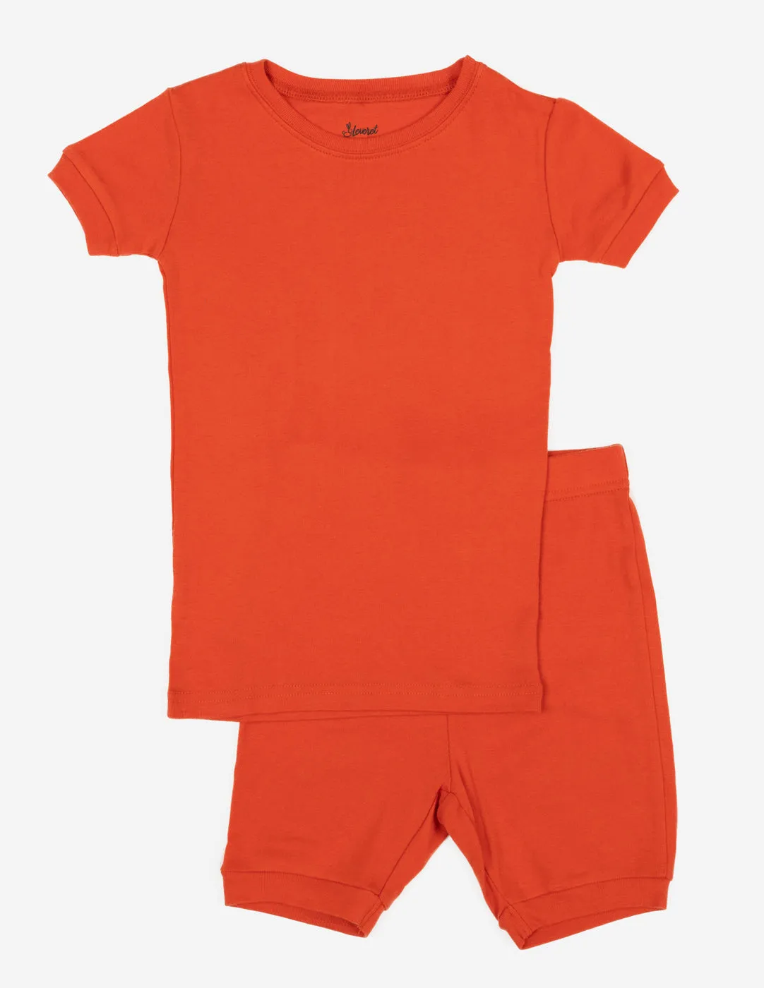 Solid Color Orange Matching Family Pajama Set