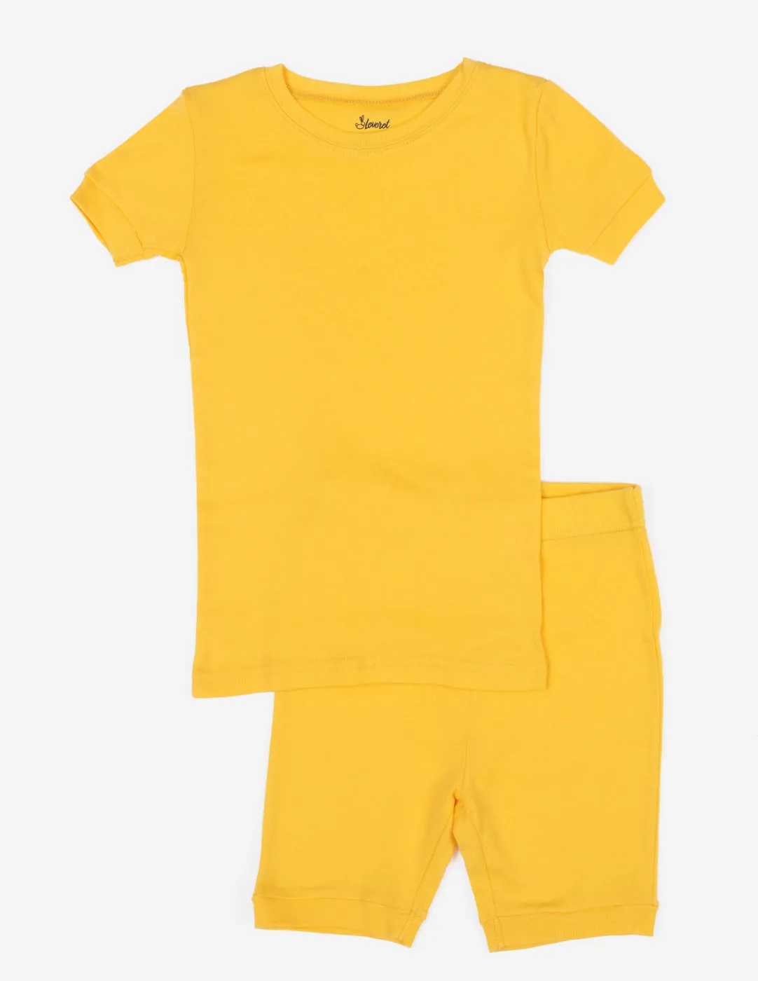 Solid Color Yellow Matching Family Pajama Set