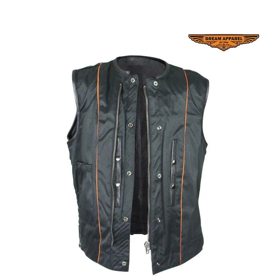 Split Cowhide Leather Vest With Gun Pockets