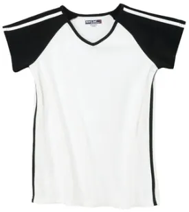 Sport-Tek - Ladies V-Neck Colorblock T-Shirt.  L205