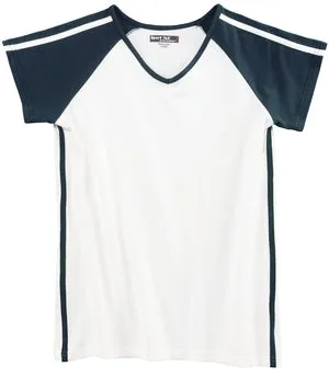 Sport-Tek - Ladies V-Neck Colorblock T-Shirt.  L205