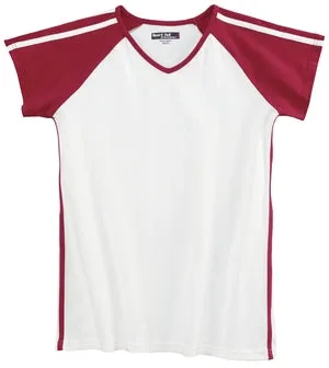 Sport-Tek - Ladies V-Neck Colorblock T-Shirt.  L205