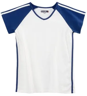 Sport-Tek - Ladies V-Neck Colorblock T-Shirt.  L205