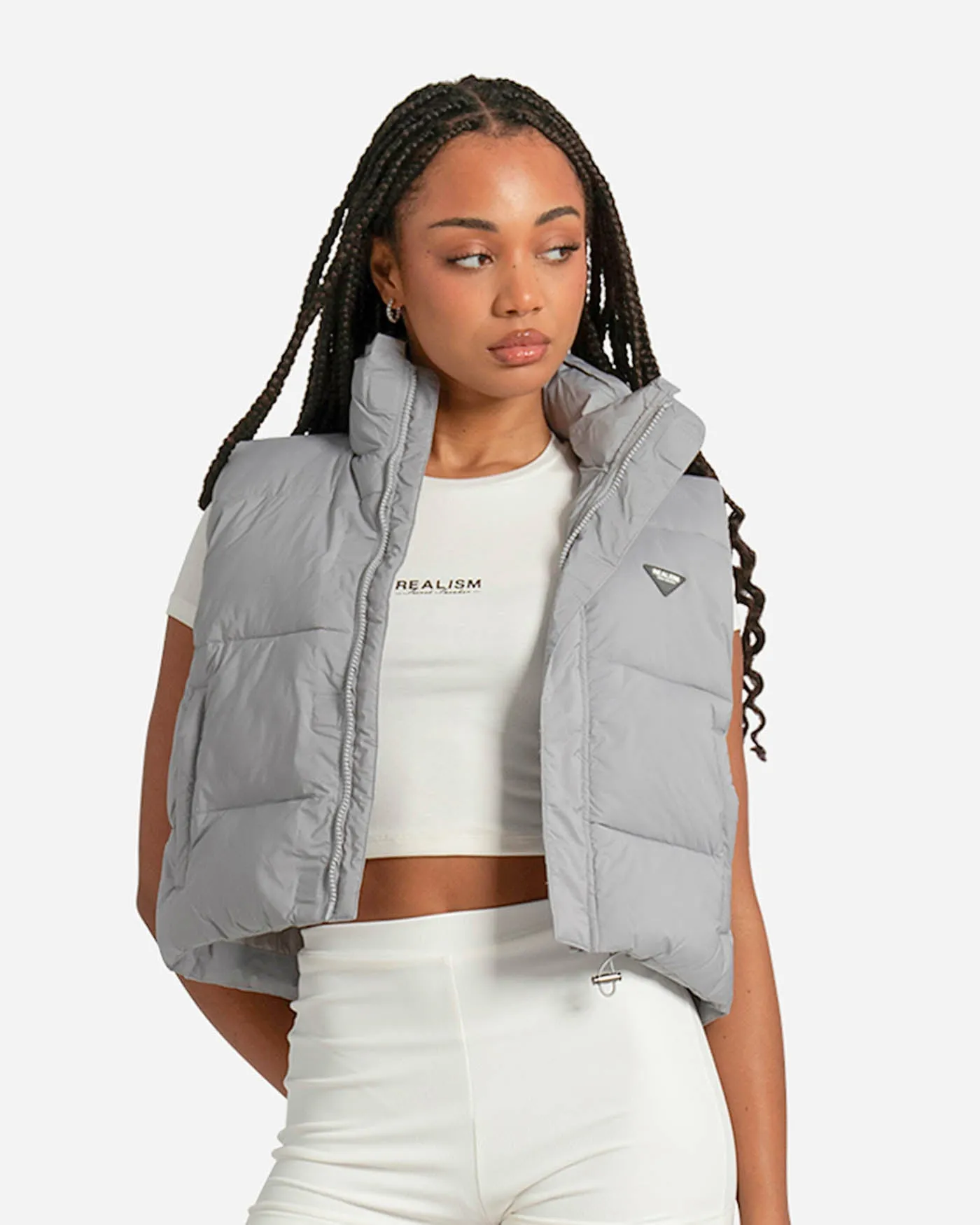 SSS REALISM TARA PUFFER VEST WMNS SATIN GREY