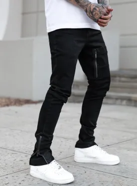 Stacked Track Jeans V3 in Jet Black