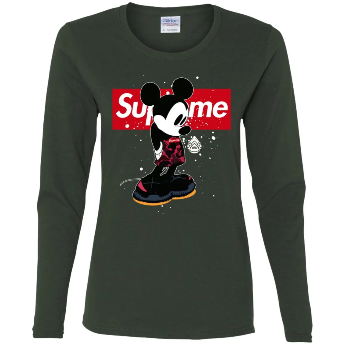 Supreme Mickey Babe Cute Love T-shirt Women Long Sleeve Shirt