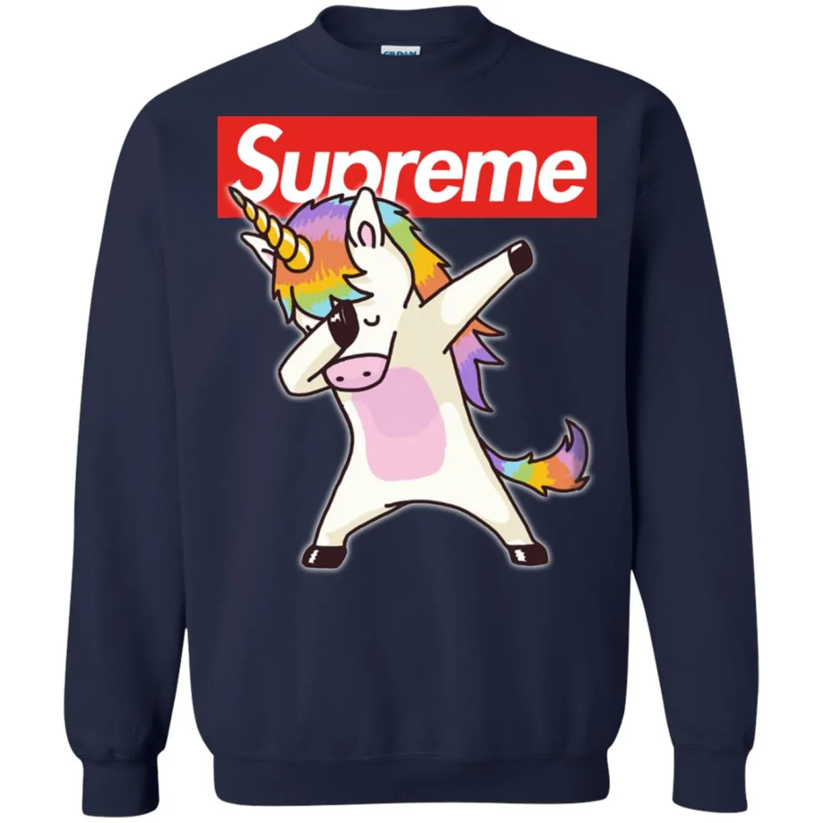 Supreme Unicorn T-shirt Dance Dabbing Unicorn Crewneck Pullover Sweatshirt