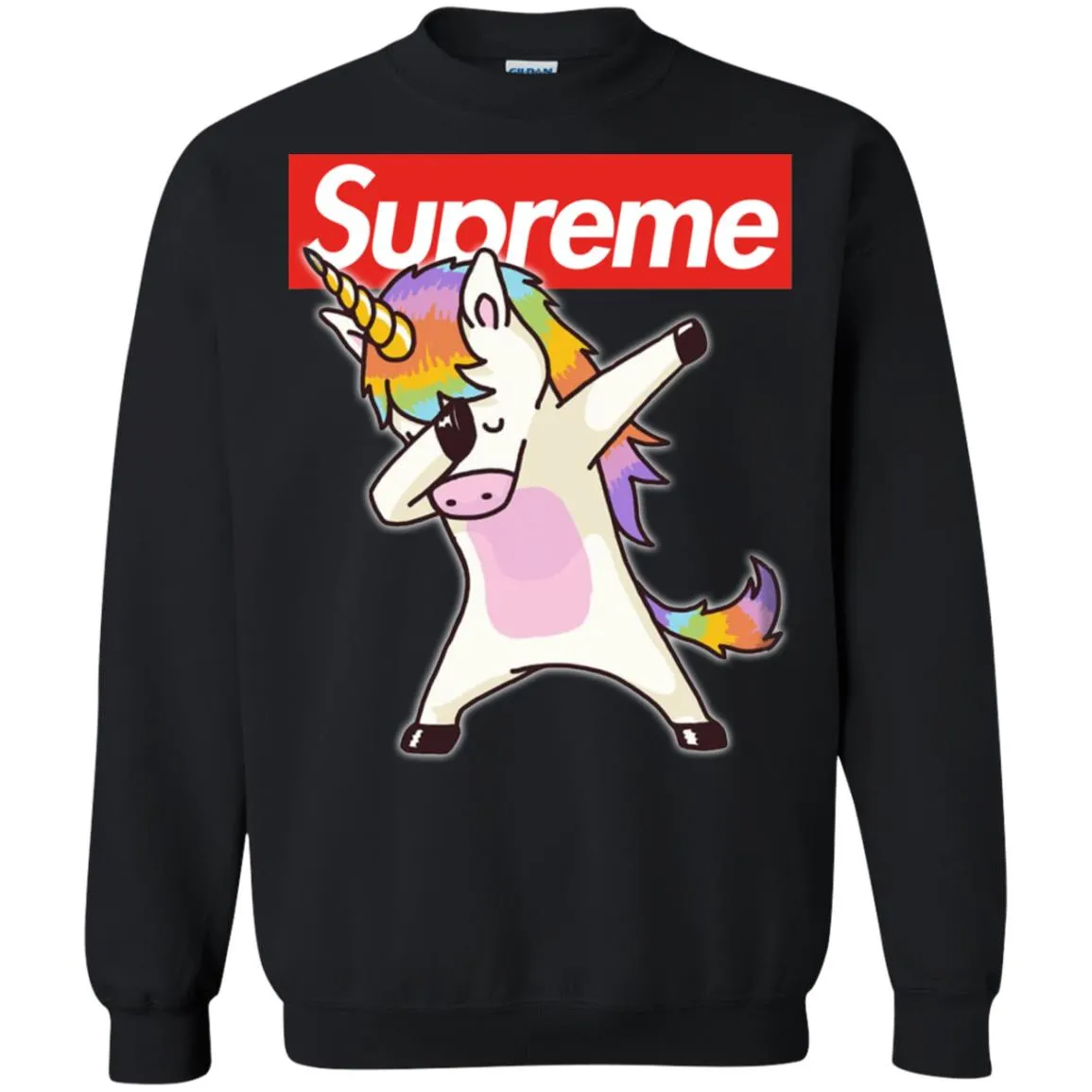 Supreme Unicorn T-shirt Dance Dabbing Unicorn Crewneck Pullover Sweatshirt