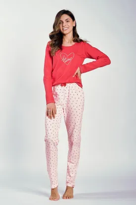 Taro long-sleeved blouse  and half-circle neckline women's pajamas