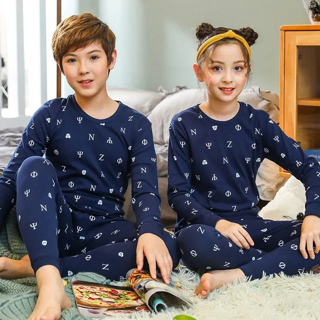 Teens Pajamas Long Sleeve Cotton Pyjamas Kids Clothes Sets Cartoon Big Boy Sleepwear Cute Pajamas For Girls 10 12 14 16 18 Years