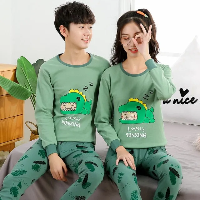 Teens Pajamas Long Sleeve Cotton Pyjamas Kids Clothes Sets Cartoon Big Boy Sleepwear Cute Pajamas For Girls 10 12 14 16 18 Years