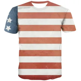 USA T shirts Men Flag Tshirt Printed Statue Tshirts Novelty Country Tshirts Cool