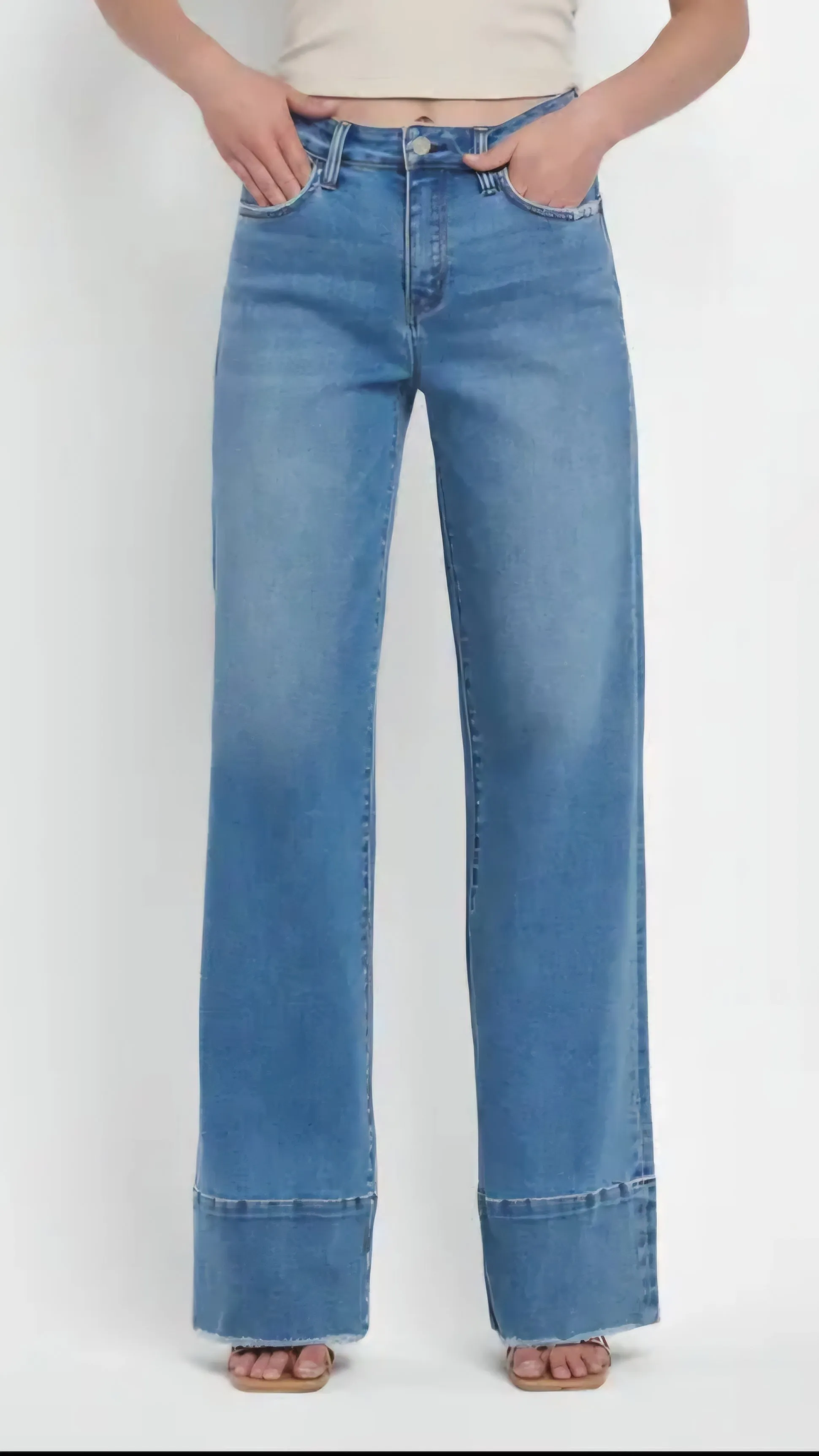 Vervet High Rise Wide A Line Jean T6596