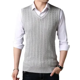 West Louis™ Casual Knitted V-Neck Elegant Sweater Vest