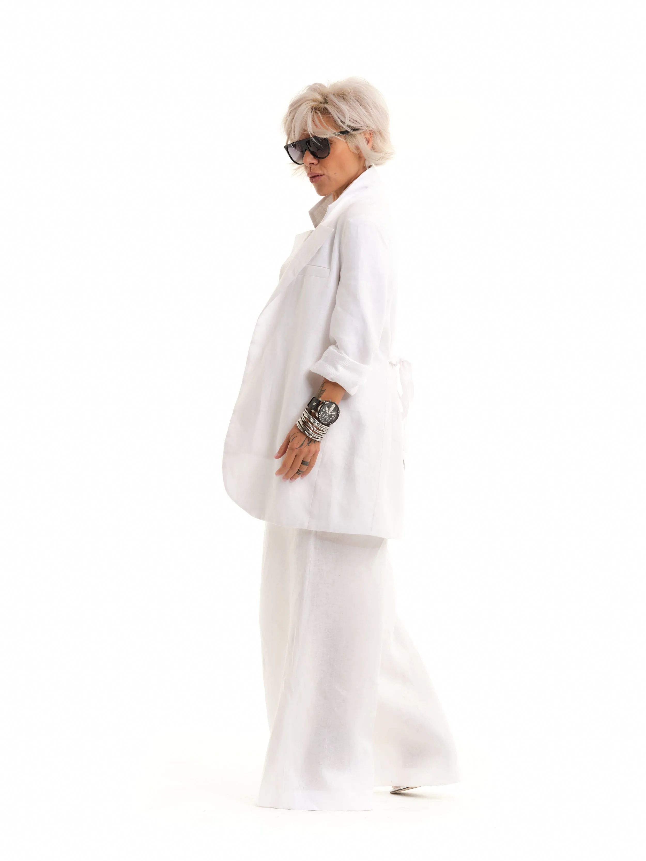 White Linen Blazer