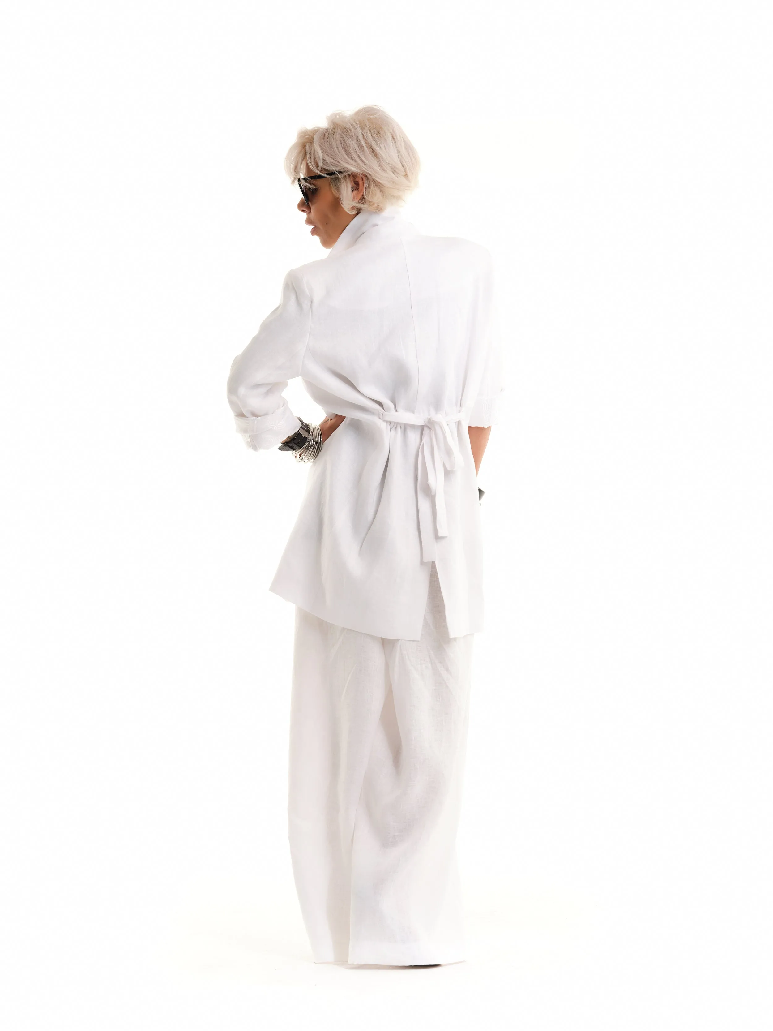 White Linen Blazer