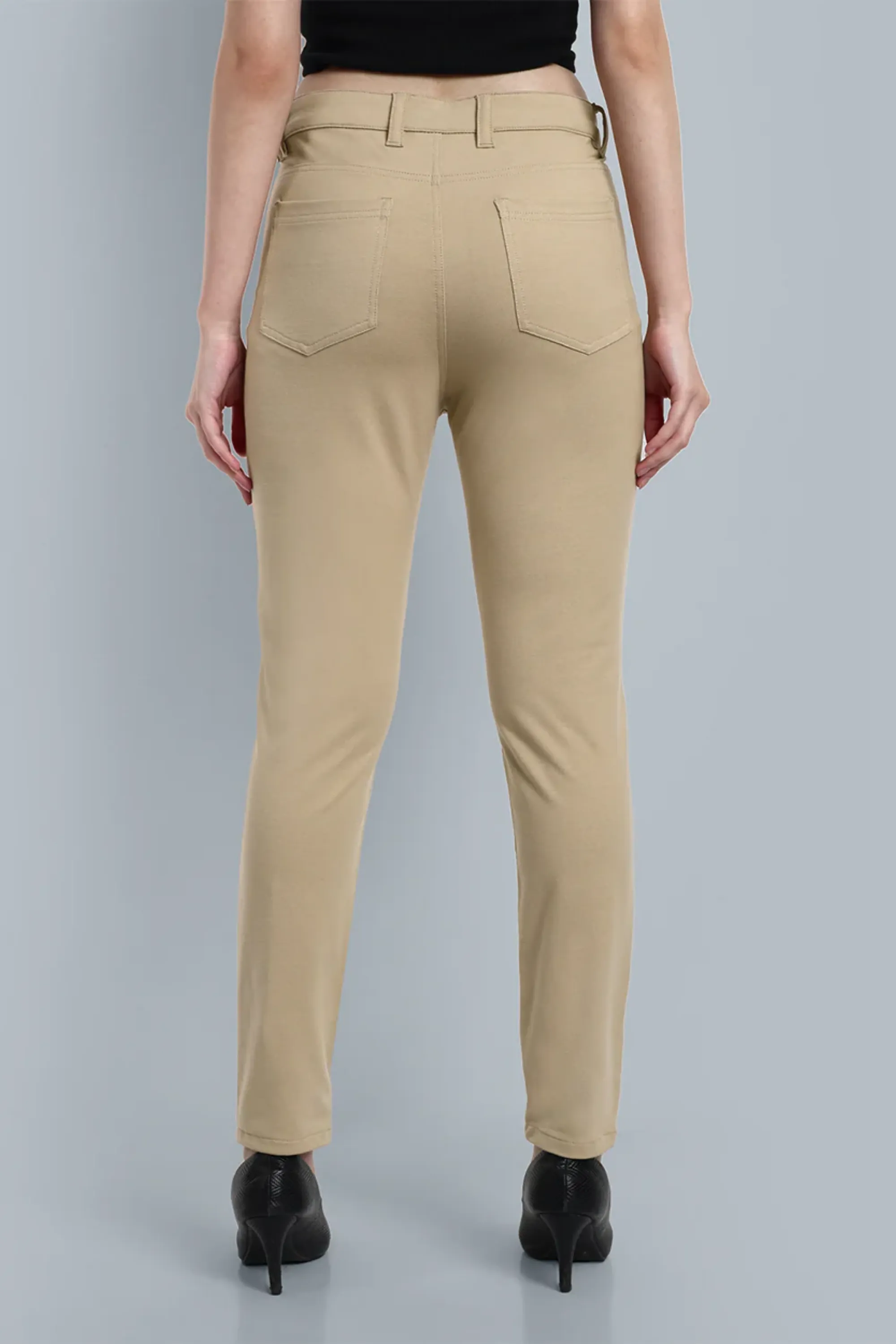 Women Beige Regular Fit Casual Pant