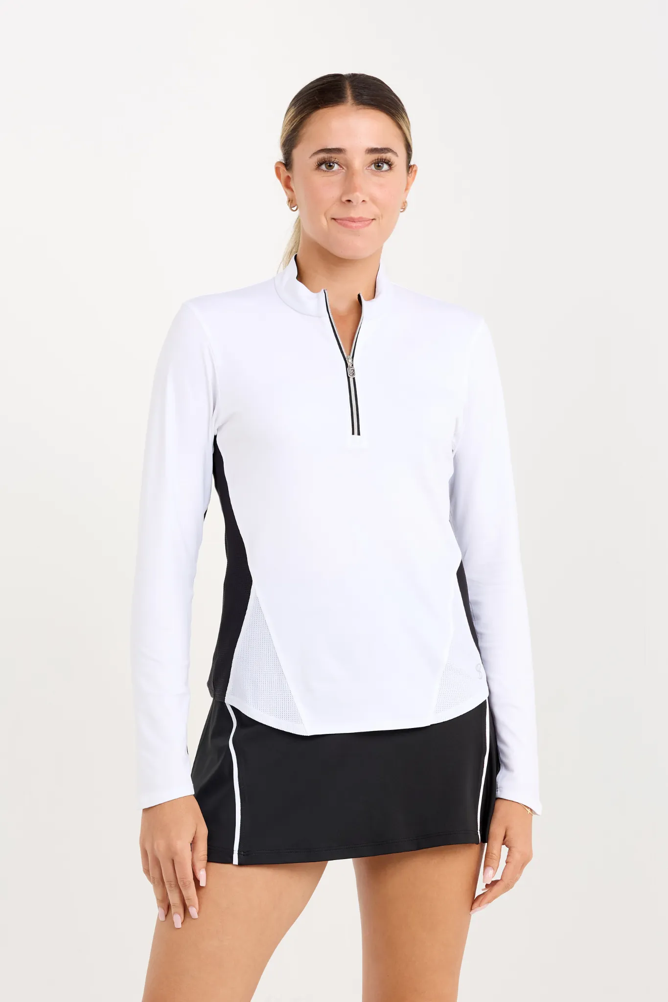 Women's Half Zip Long Sleeve - Monochrome