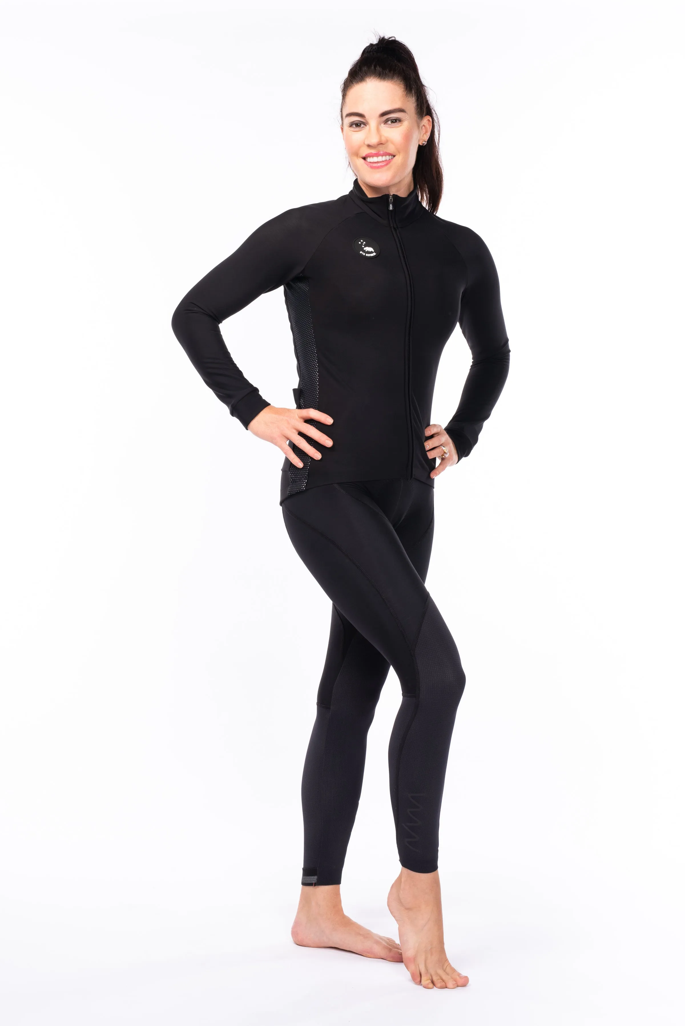 Women's Italian Thermal Cycling Jacket - Black