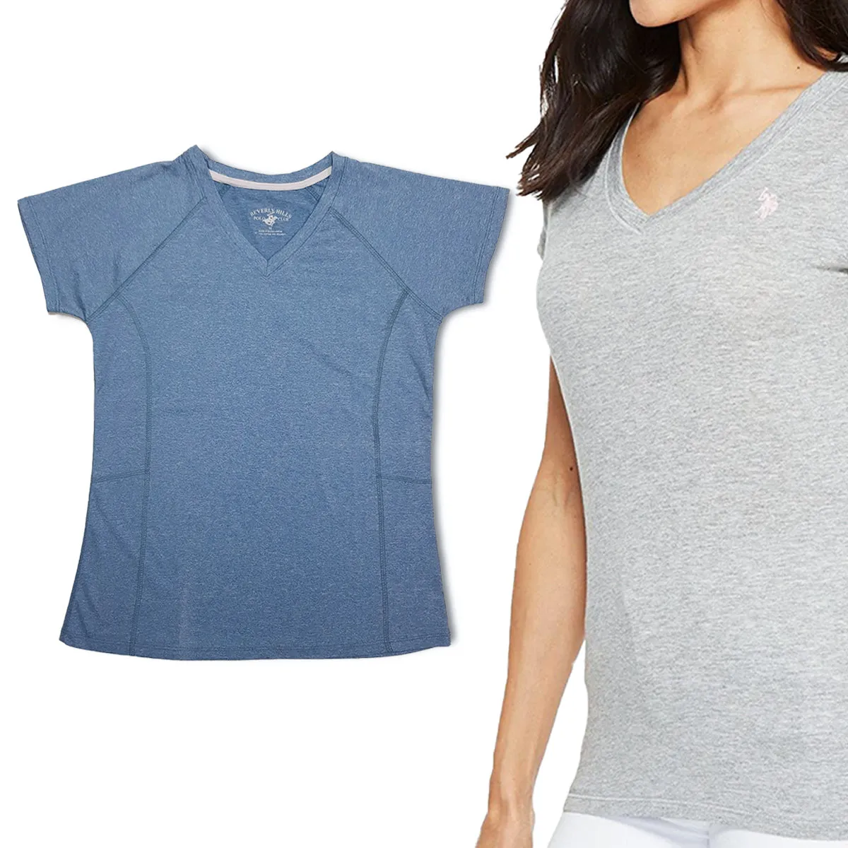 Women's Short Sleeve V-Neck Sports Gym T-Shirt