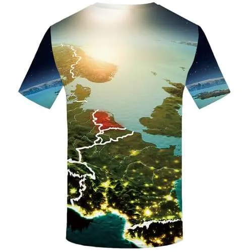 World Map T-shirt Men Forest T-shirts 3d Ocean Tshirts Cool Harajuku T shirts Funny Gothic Tshirts Novelty Short Sleeve summer