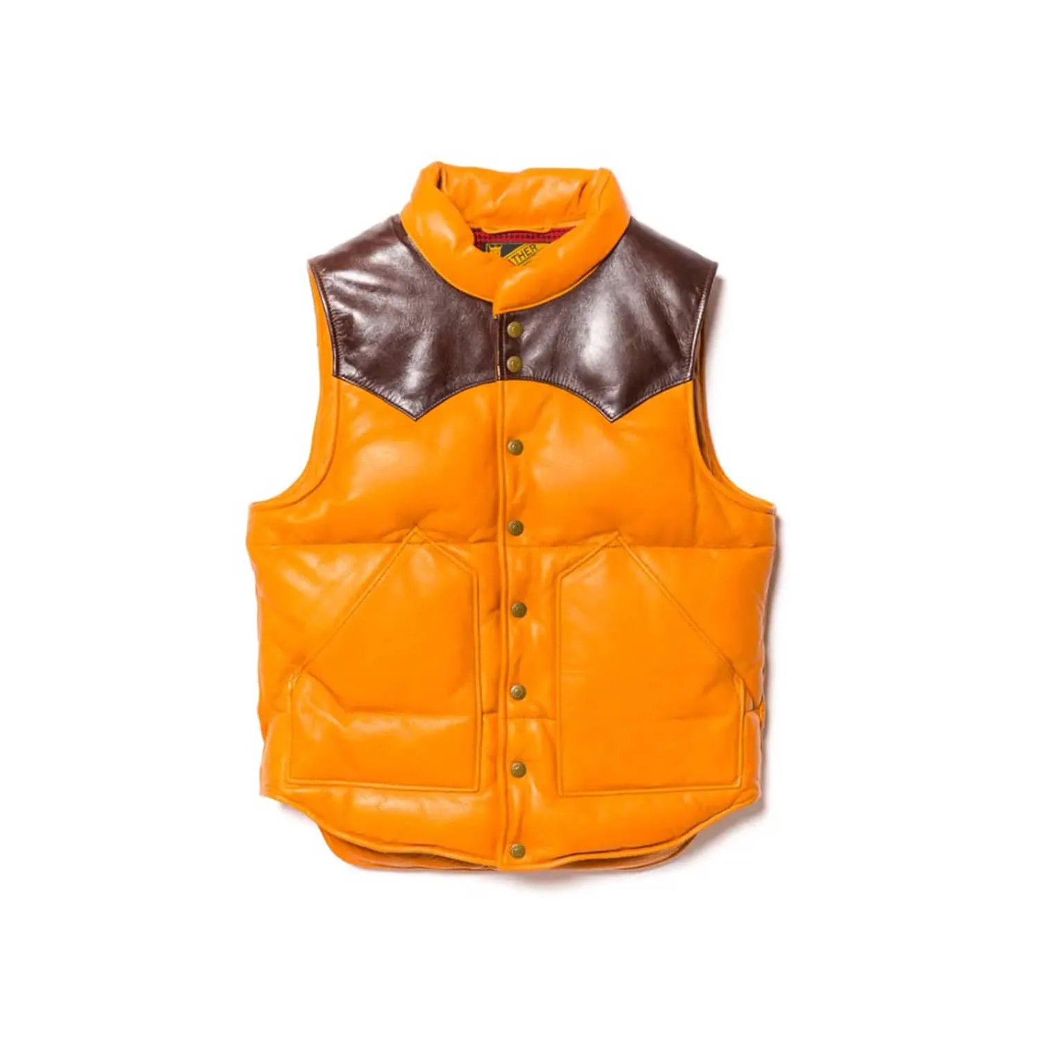 Y'2 Leather SV-01 Steer Oil & Horsehide Down Vest Camel/ Brown